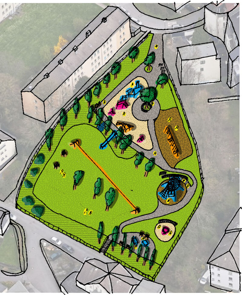 Ideenskizze Kinderspielplatz Hermannstraße